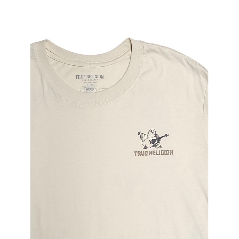 True Religion Men's Tan Graphic Long Sleeve T-Shirt Size L‎ 100% Cotton - Picture 7 of 11